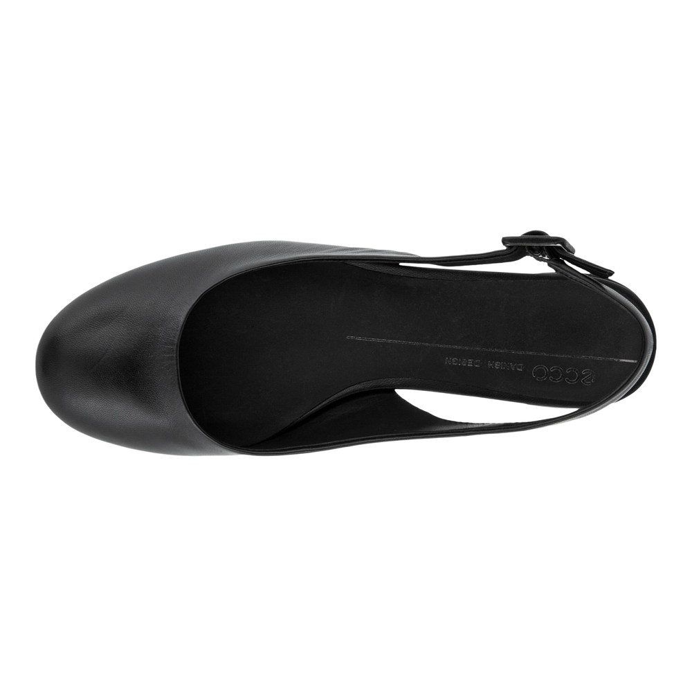 Womens Dress Shoes - ECCO Anine Sling-Back Flats - Black - 8507GPINS